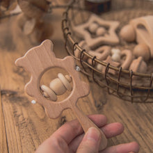 Load image into Gallery viewer, 4pc Wooden Baby Rattle Set
